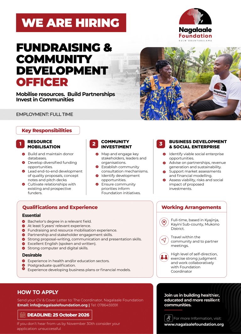 Job Opportunity: Fundraising and Community Development Officer